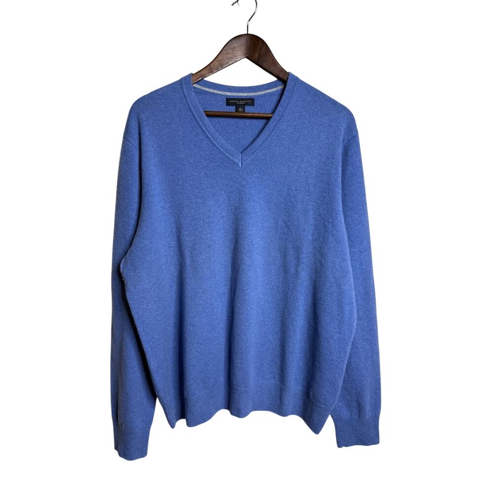 Banana Republic 100% Cashmere V-Neck Sweater Men's XL Periwinkle Blue